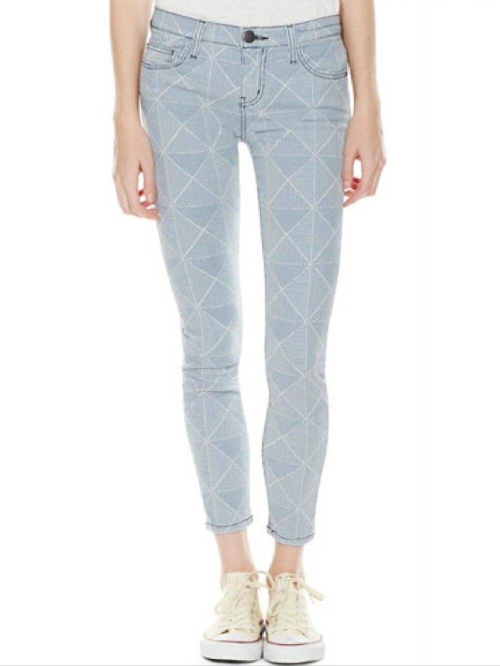 Current/Elliot Size 28 Midrise Patterned Stiletto Ankle Jeans